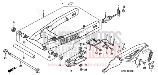 SWINGARM/CHAIN CASE NX250L de 1990